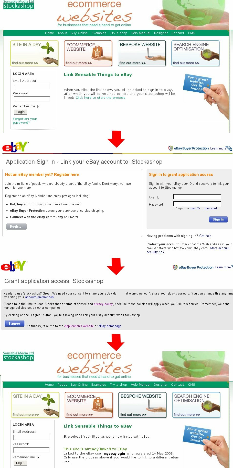 Linking your shop to eBay