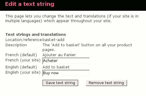 Edit text string