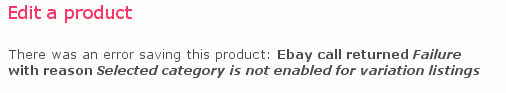 eBay errors